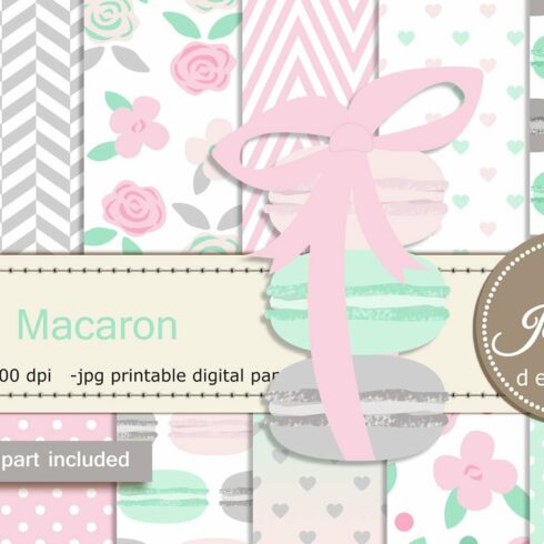 Macaron Digital Paper & Clipart cover image.