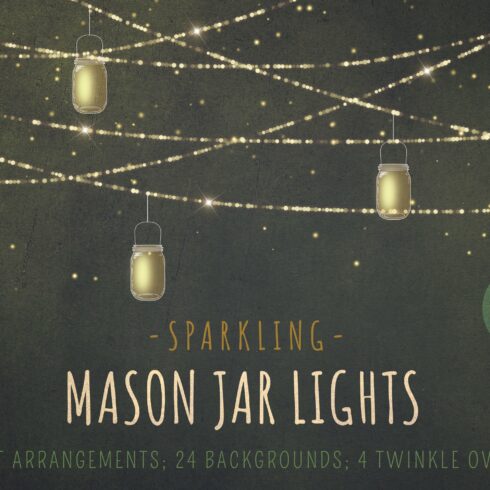 Mason jar lights clipart cover image.