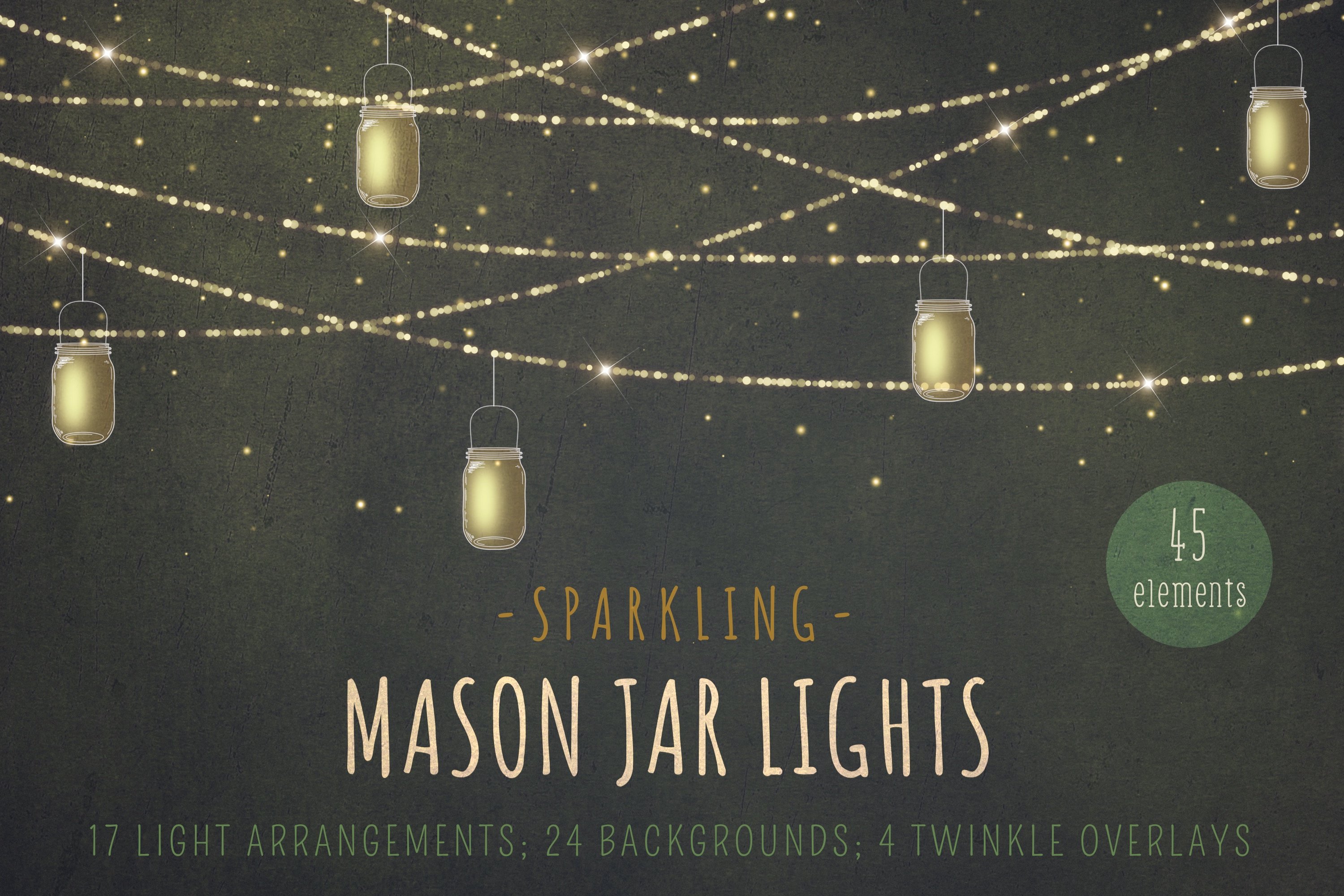 Mason jar lights clipart cover image.