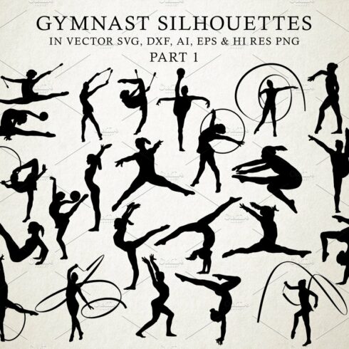 Gymnastic Silhouettes Vector Pack 1 cover image.