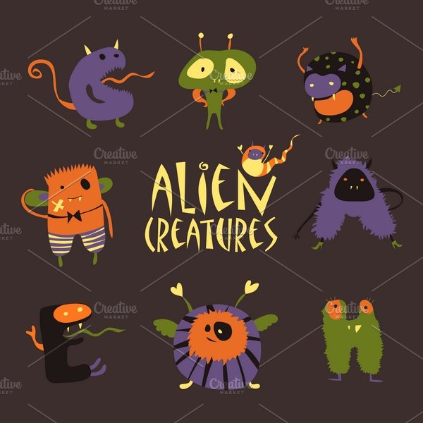 Cute halloween monsters cover image.