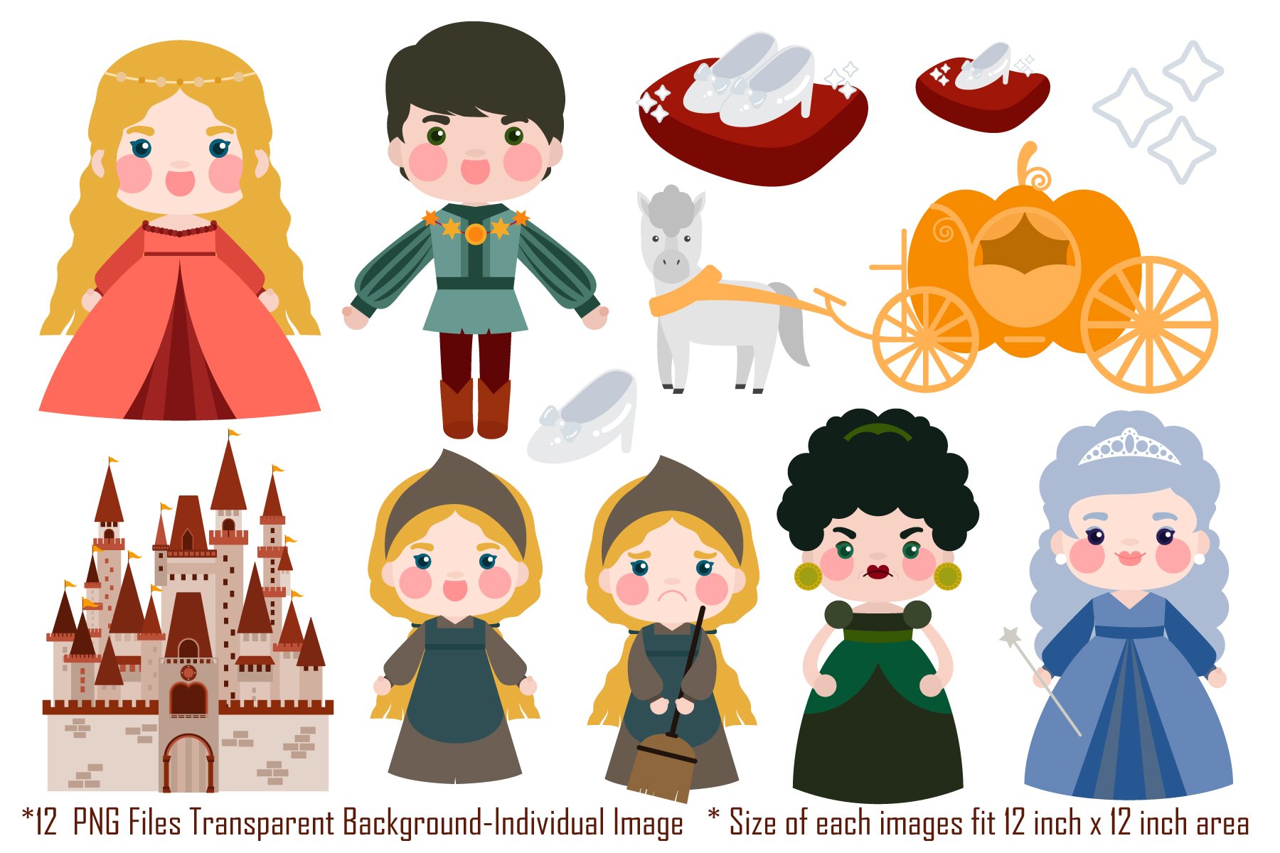 Glass Slippers Clip Art preview image.