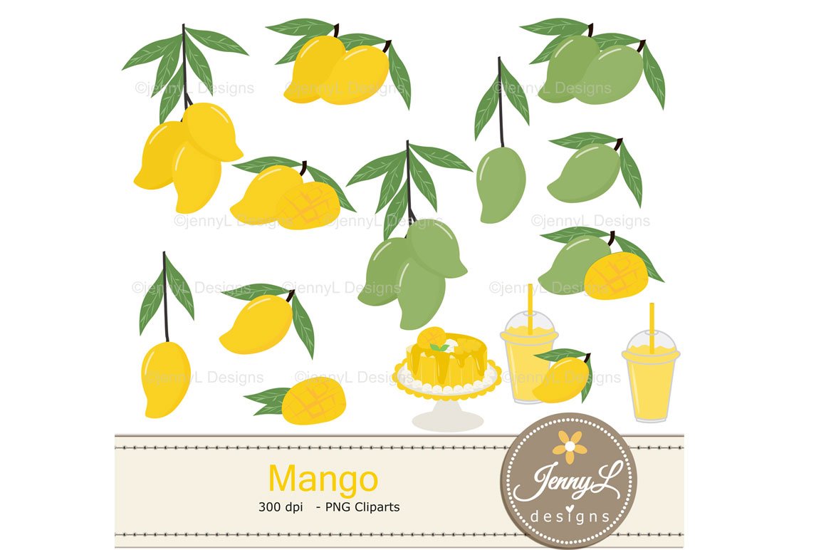 Mango Digital Paper & Clipart preview image.