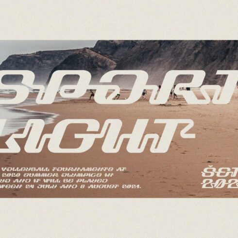 Sportlight retro oblique line font cover image.