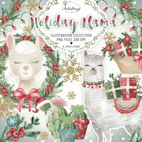 Holiday Llama design cover image.