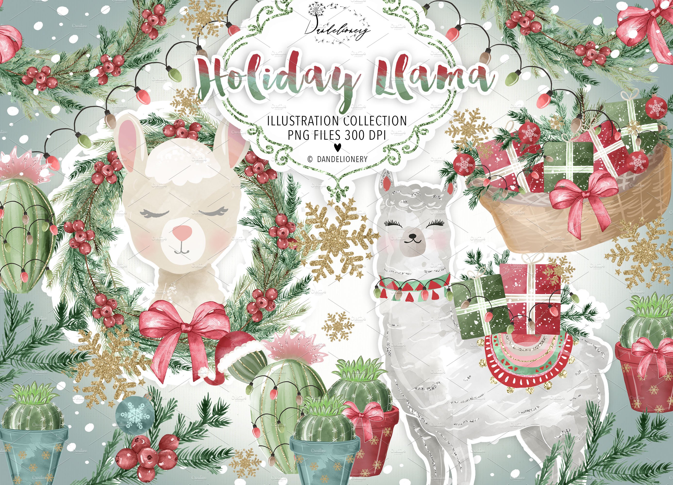 Holiday Llama design cover image.