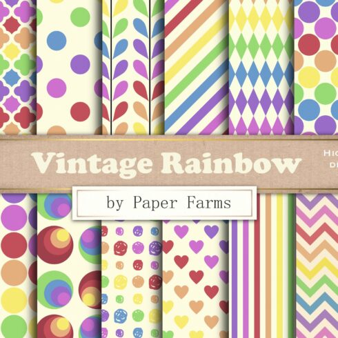 Retro rainbow patterns cover image.