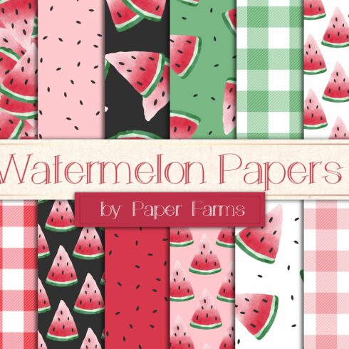 Watermelon digital paper cover image.