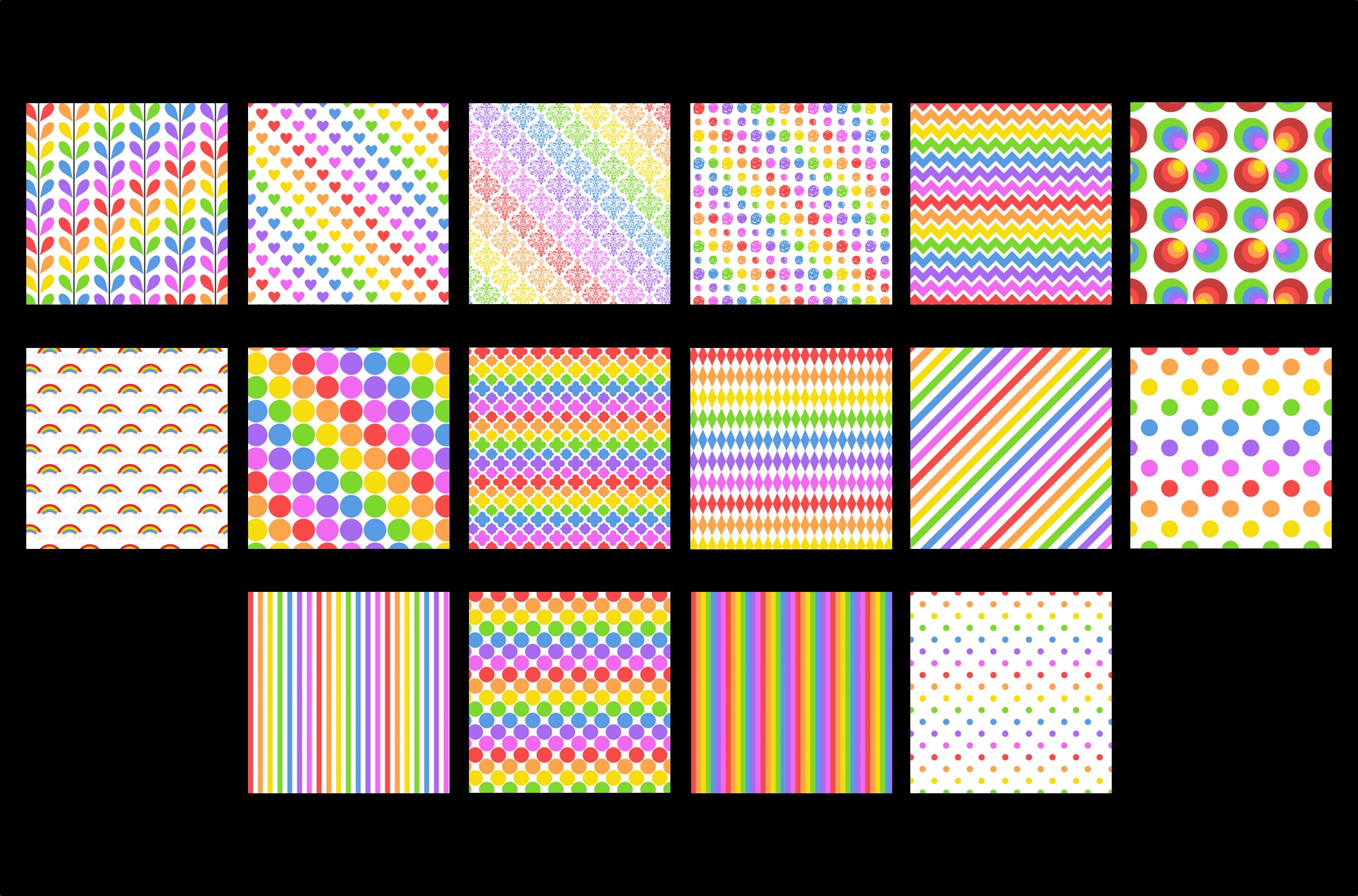 Rainbow patterns preview image.