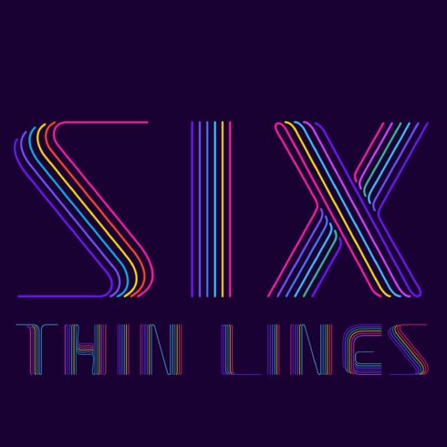 Six Thin Lines Colored font cover image.