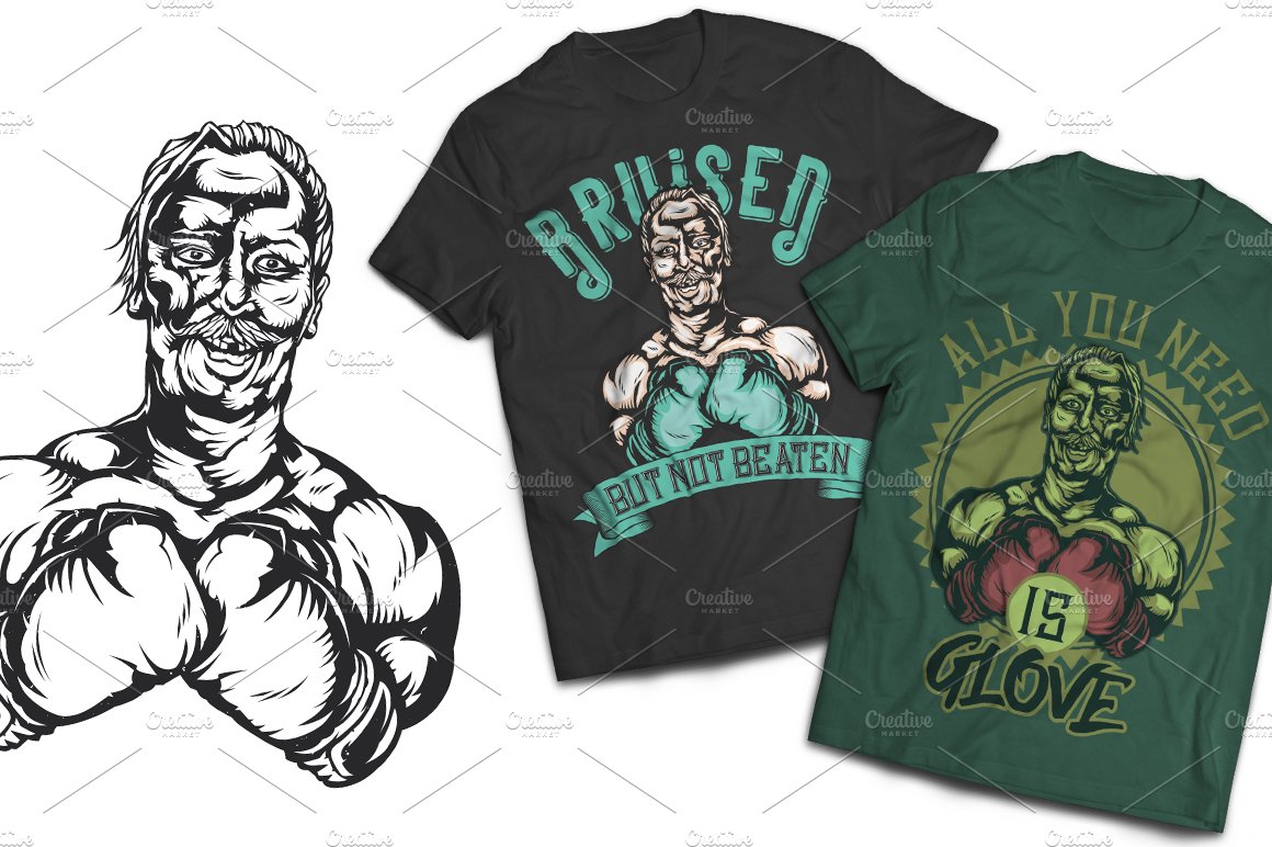Boxer T-shirts And Poster Labels cover image.