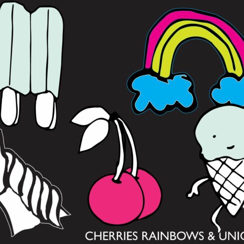 CHERRIES, RAINBOWS & UNICORNS cover image.