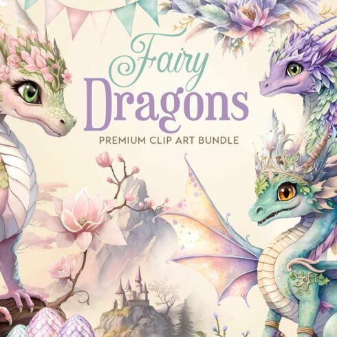 Fairy Dragons Clipart cover image.