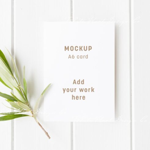 A6 stationery card mockup - psd png cover image.