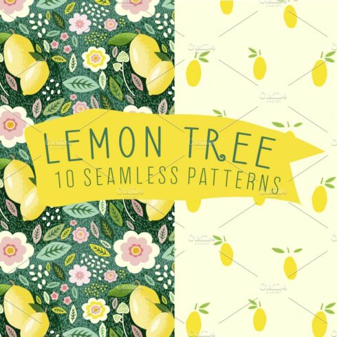 Lemon Floral Seamless Patterns cover image.