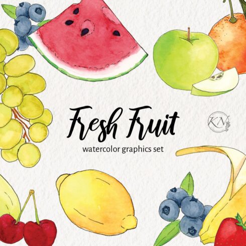 Watercolor Fruit Graphics cover image.