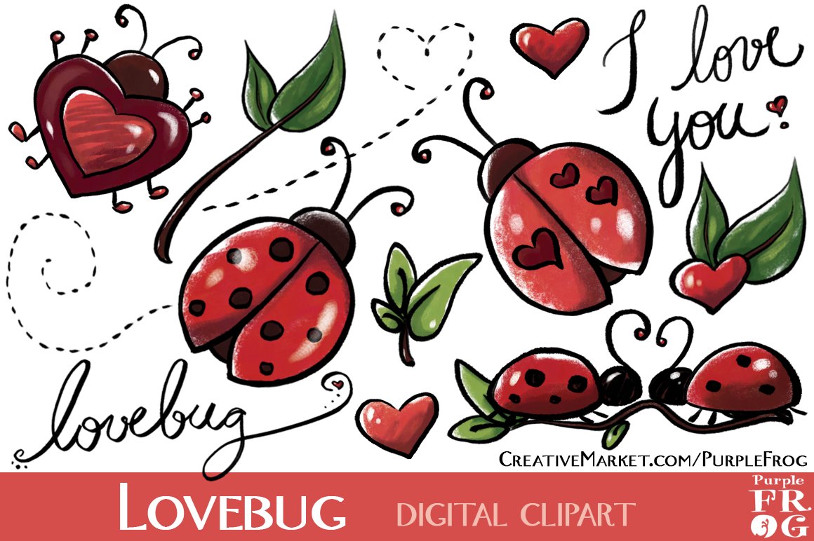 LOVEBUG - Digital Clipart cover image.