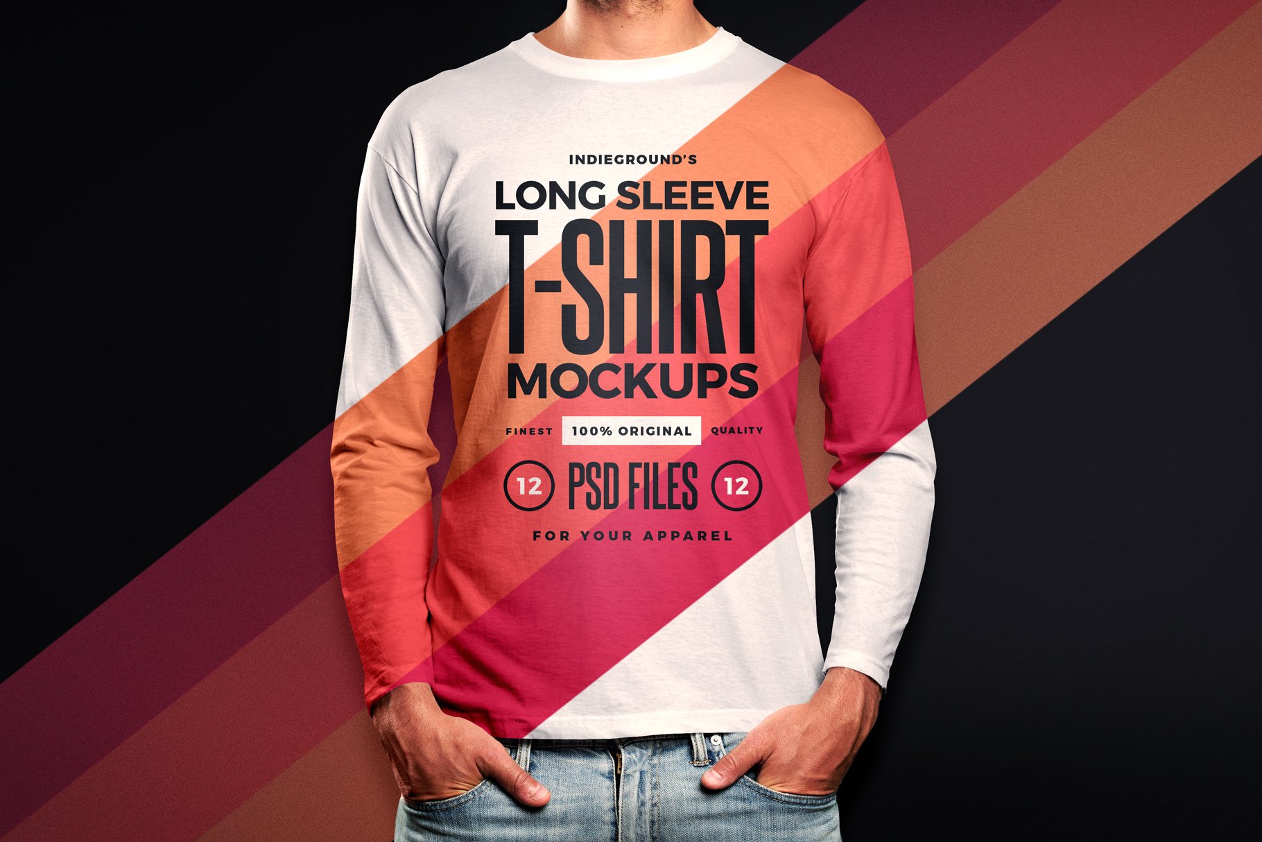 Men Long Sleeve T-Shirt Mockups cover image.