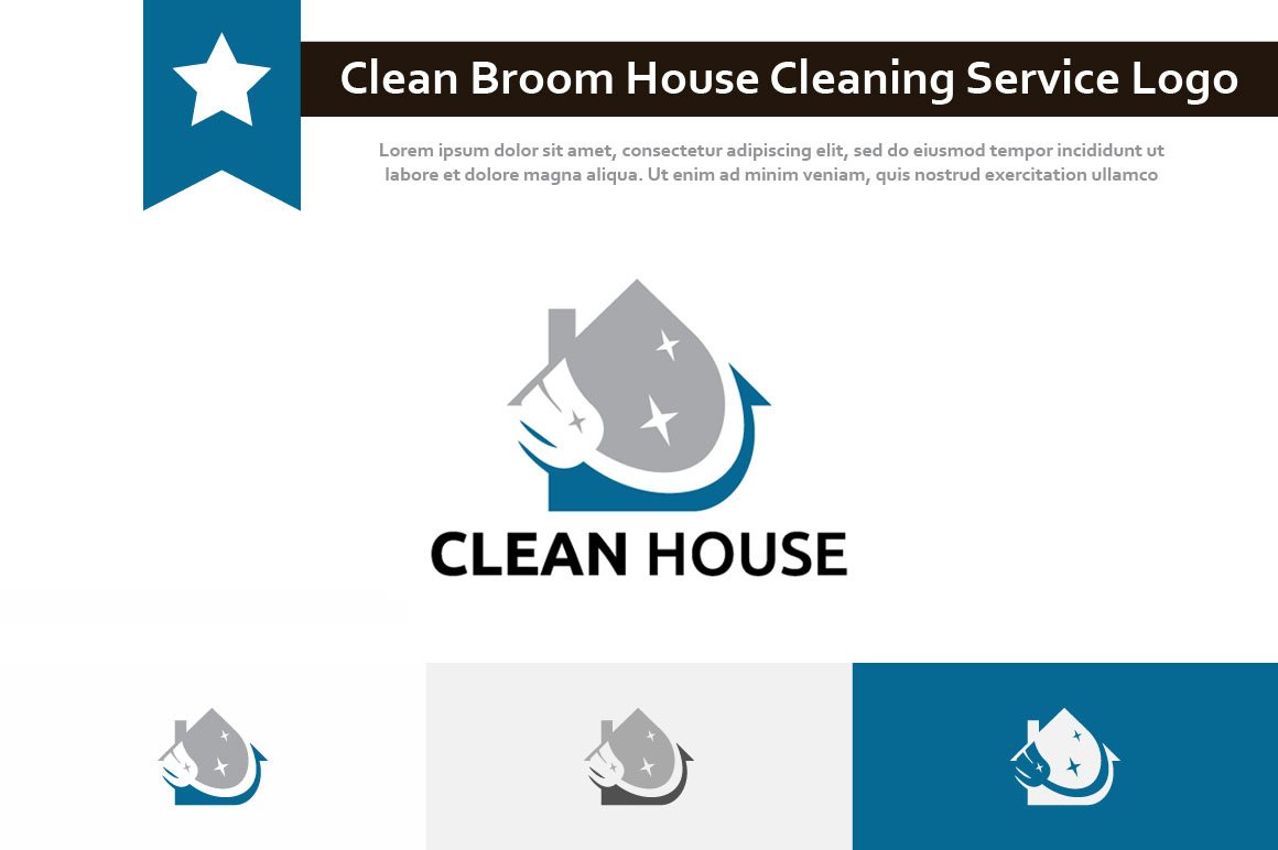 Clean Brush Broom House Logo cover image.