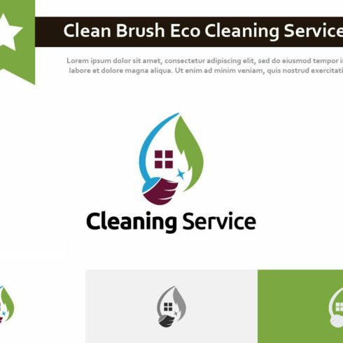 Clean Brush Broom Eco Green Logo cover image.