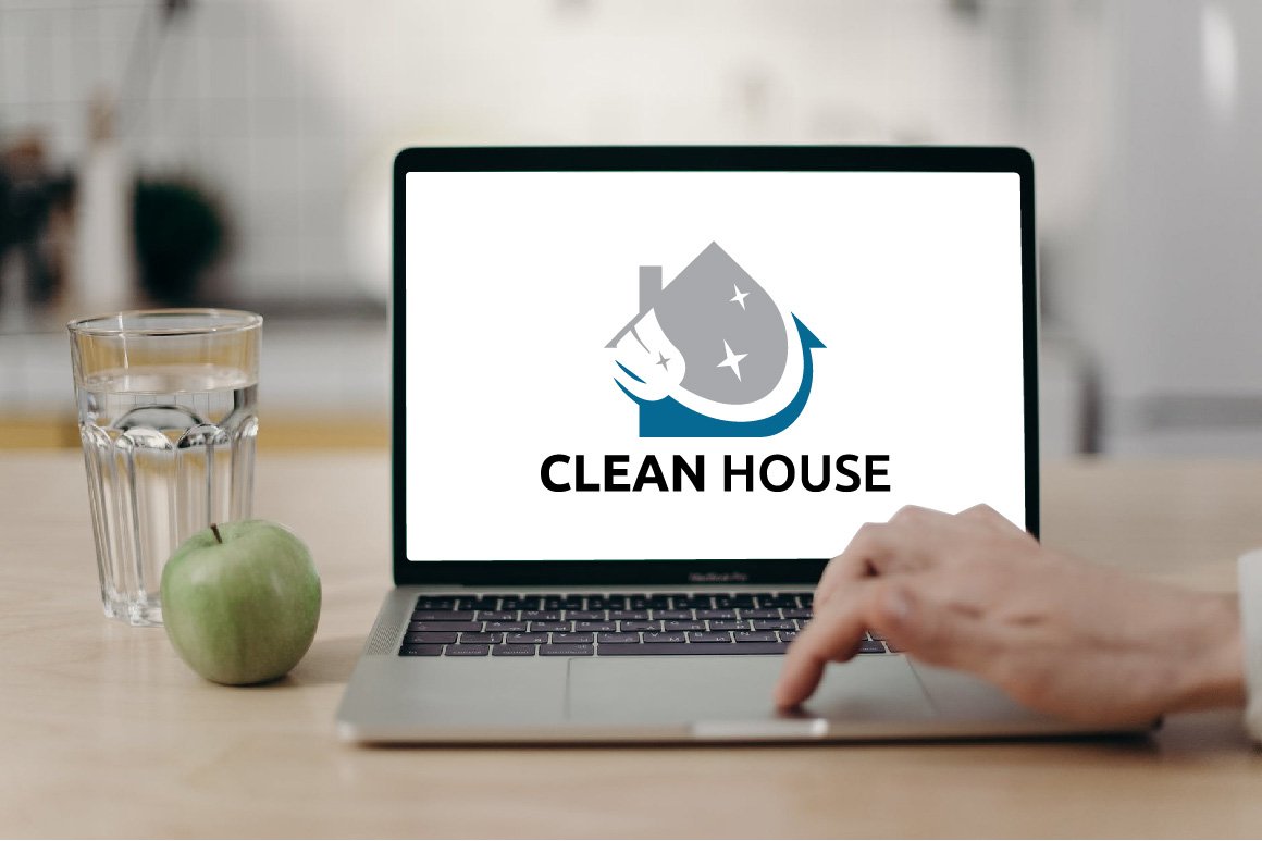 Clean Brush Broom House Logo preview image.