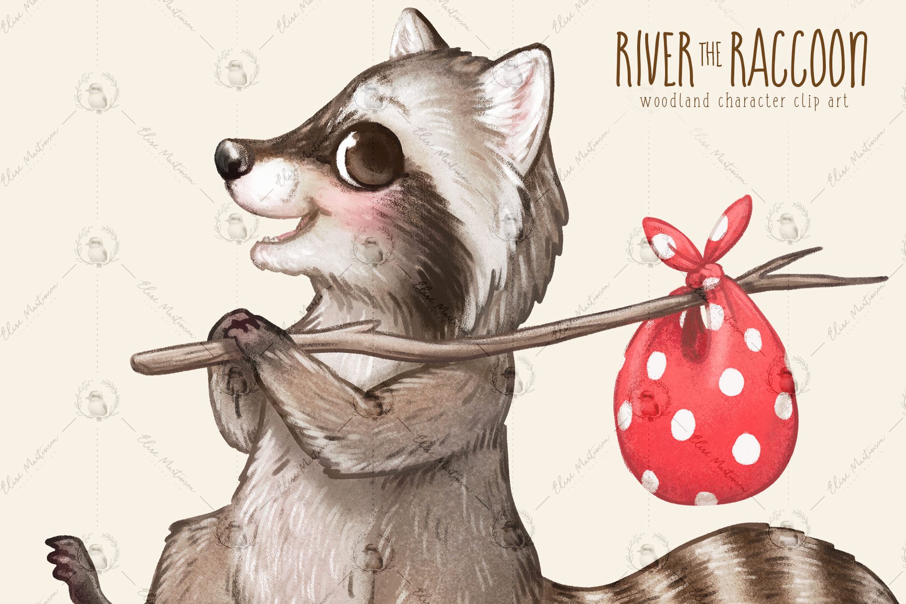 cm woodland characters river raccoon pg3 606