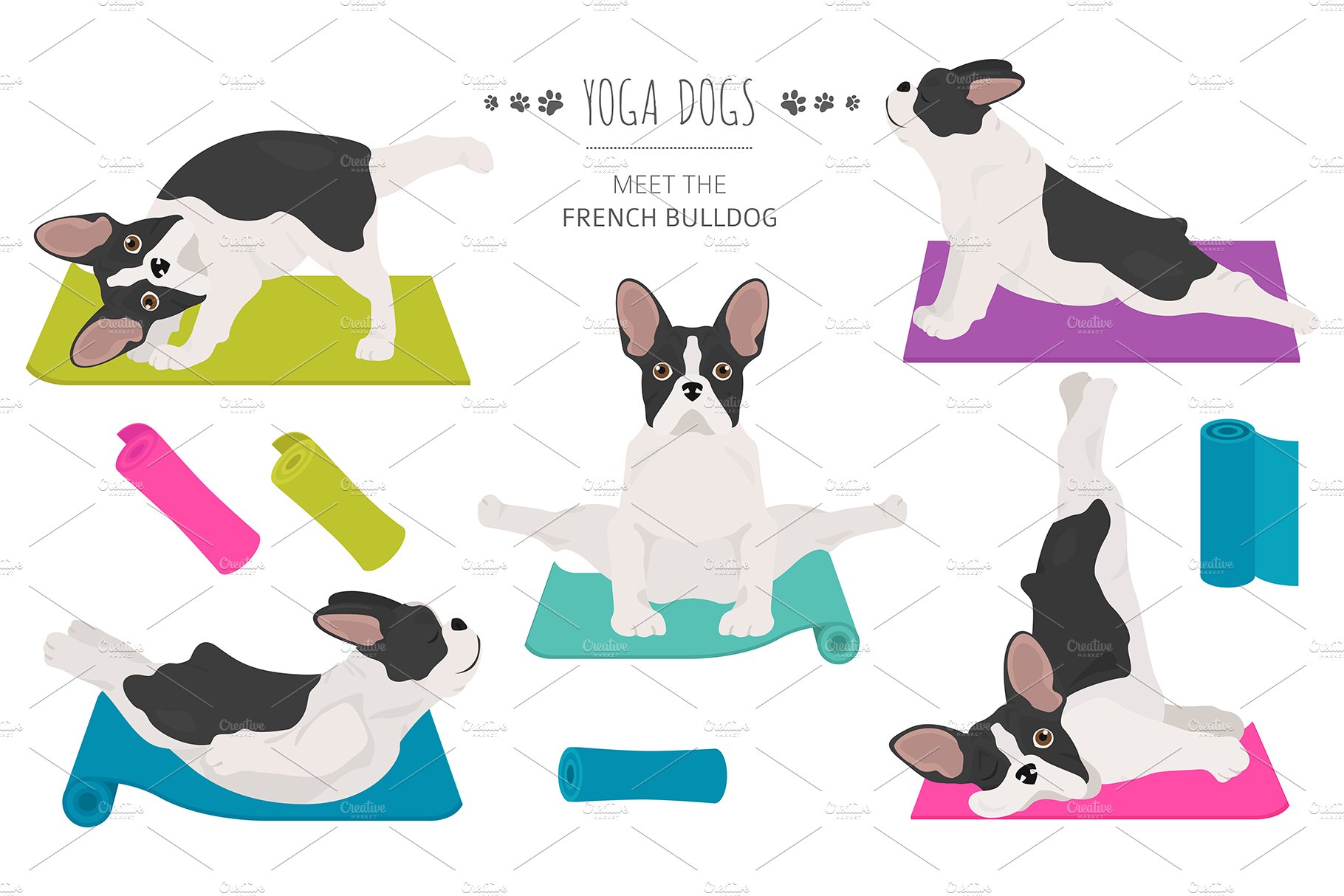 French bulldog yoga cover image.