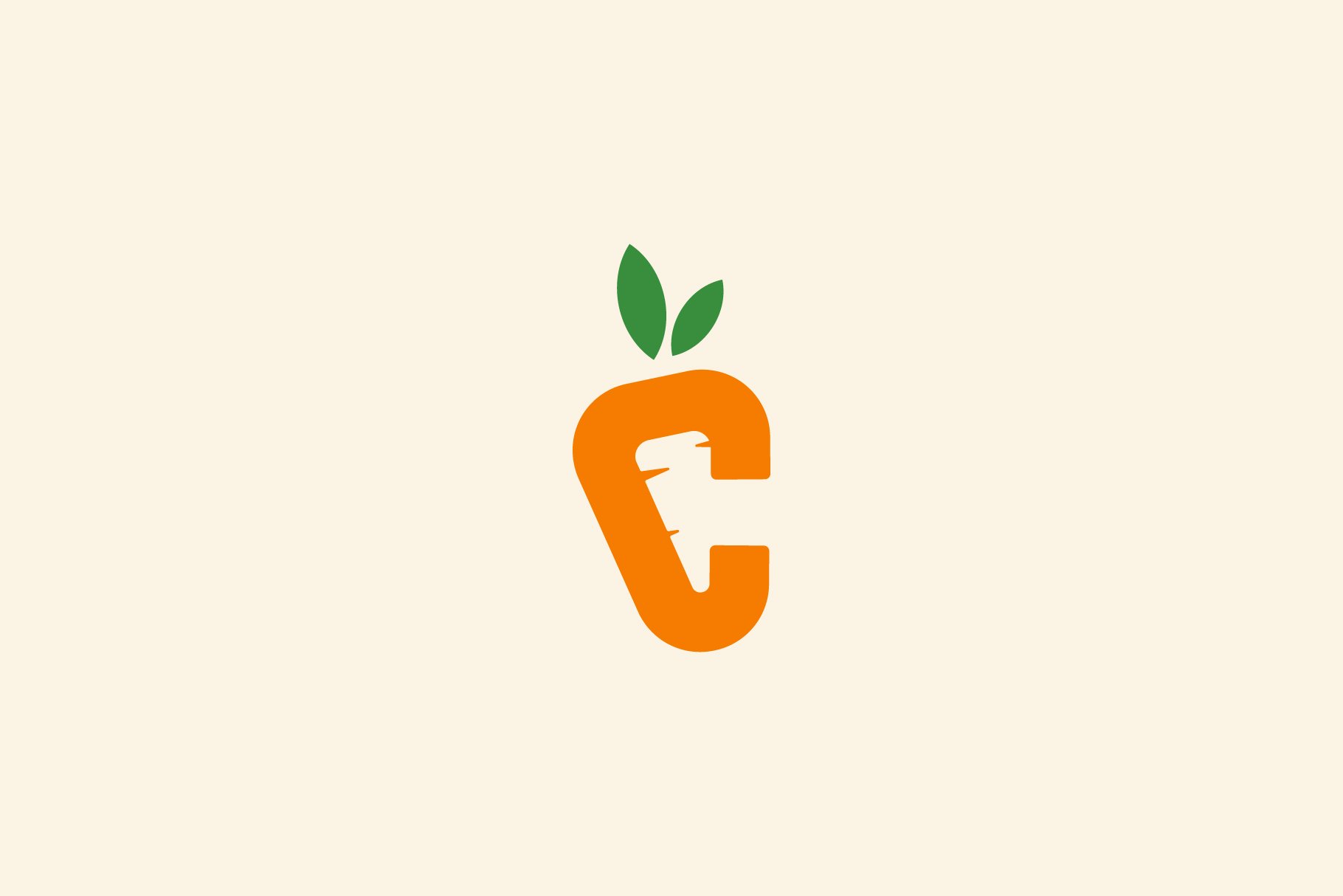 Letter C Carrot Logo Design Vector preview image.