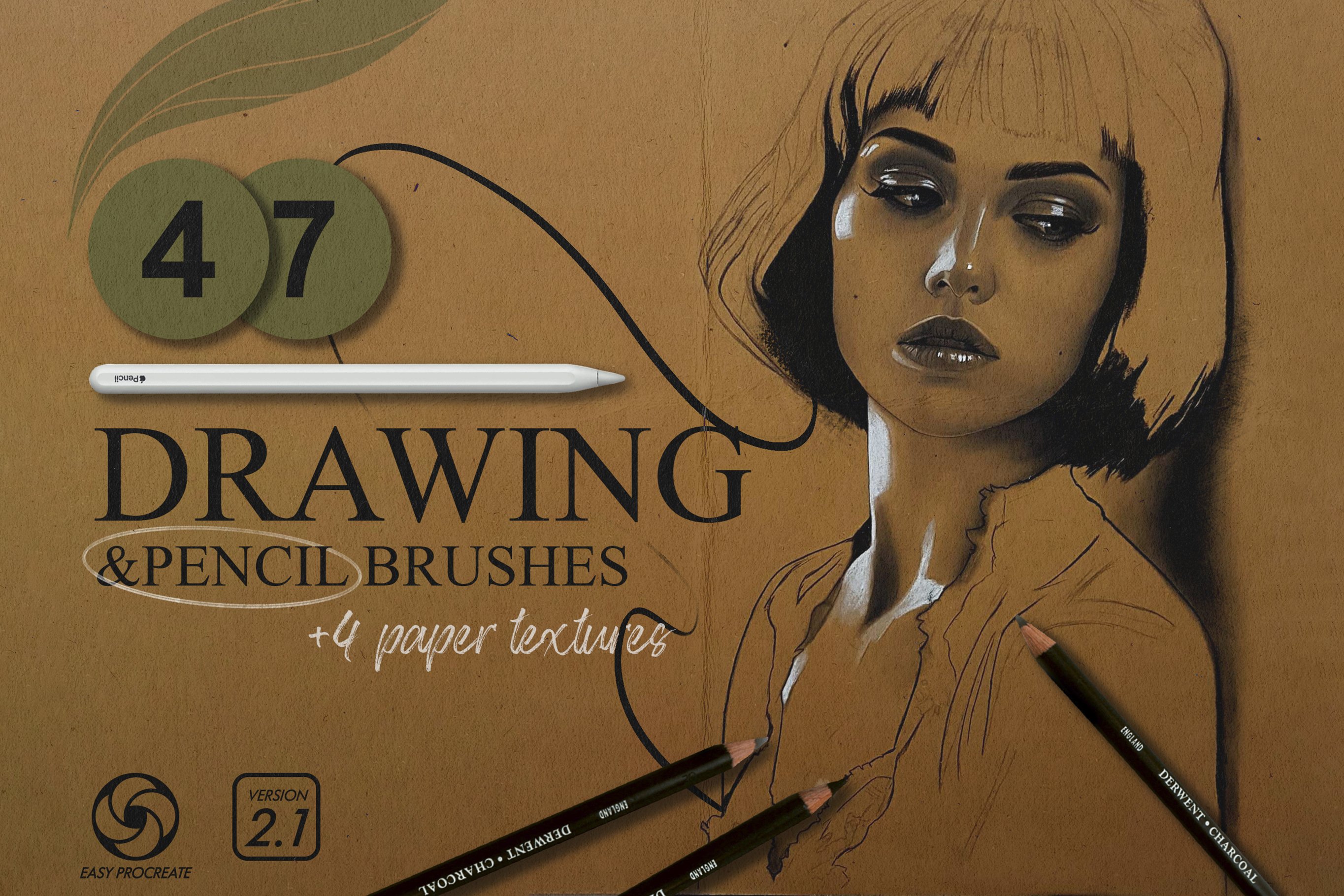 Drawing & Pencil Procreate Brushes cover image.