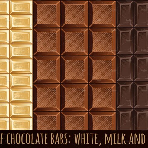 Set of chocolate bars patterns cover image.