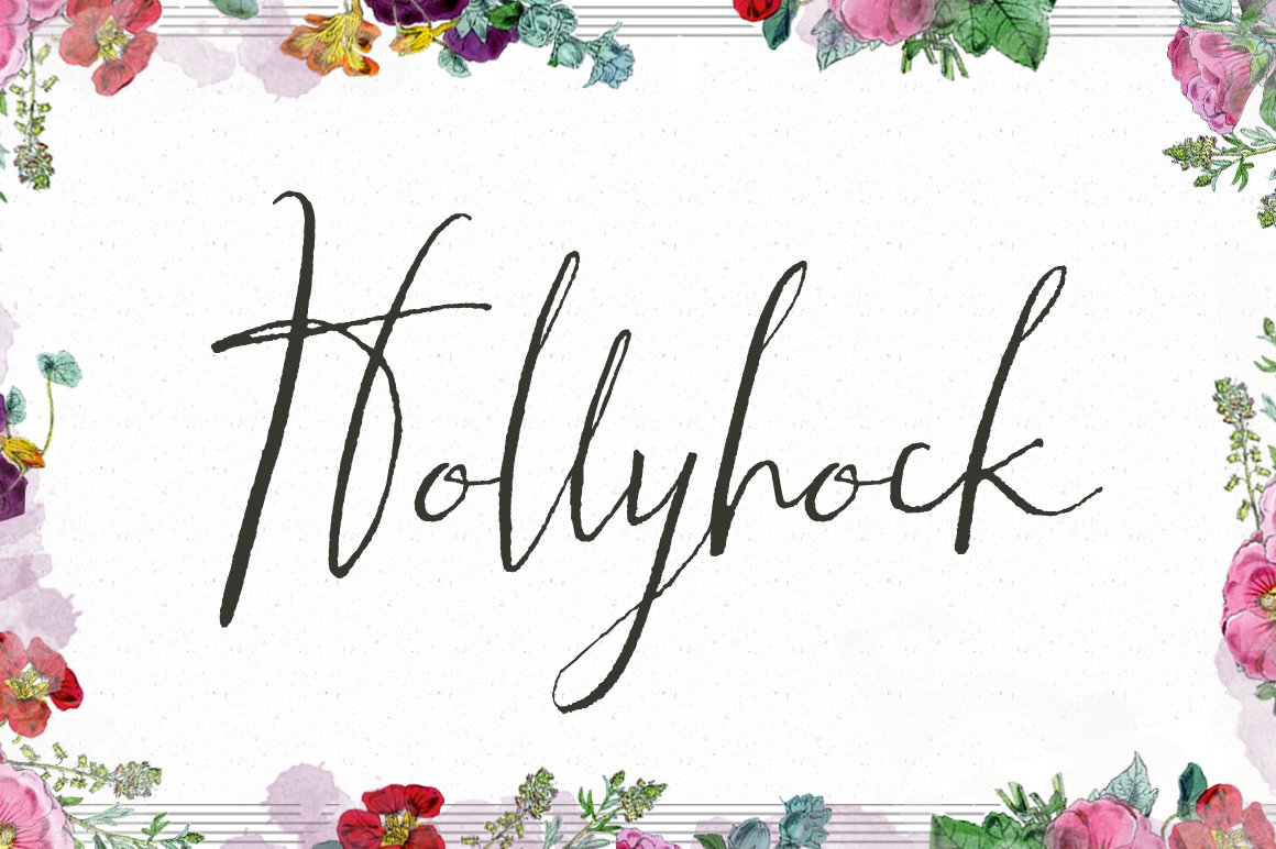 Hollyhock - A Messy Calligraphy Font cover image.