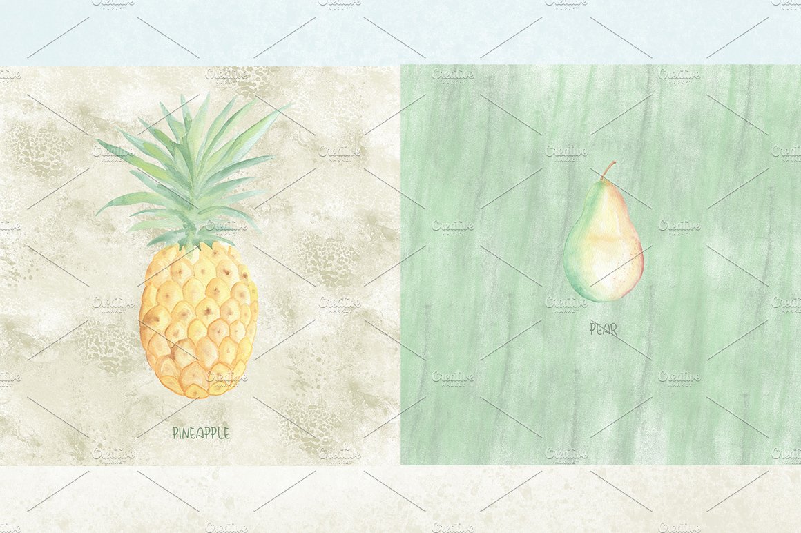 Watercolor fruits elements. Grape preview image.