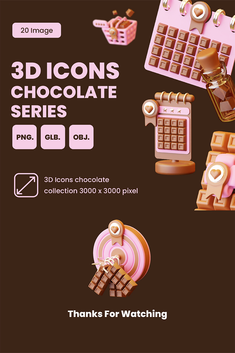3d chocolate collection pinterest preview image.