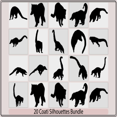 Coati Animal Logo Design tail,Silhouette of South American coati,Animals South America cover image.