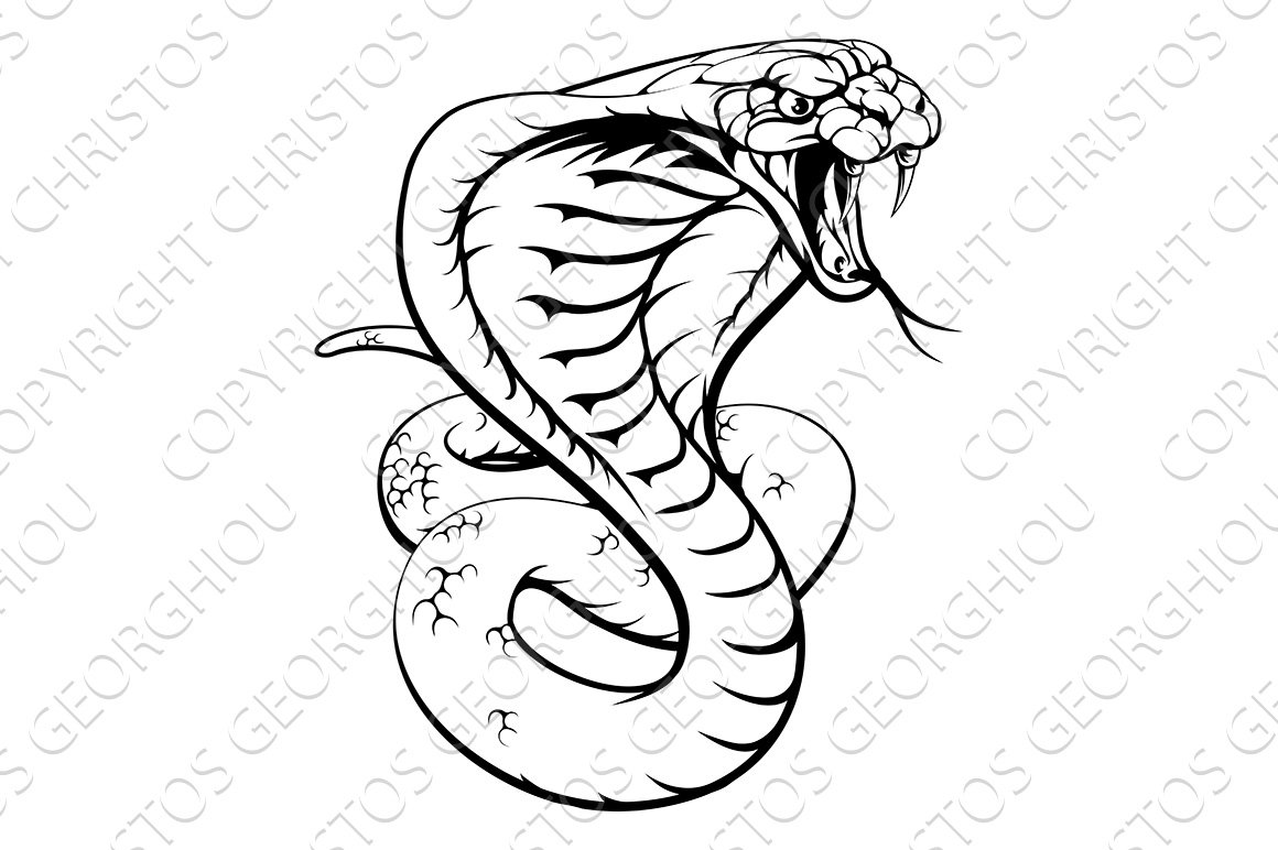 Stock Art Drawing of a Red Milk Snake