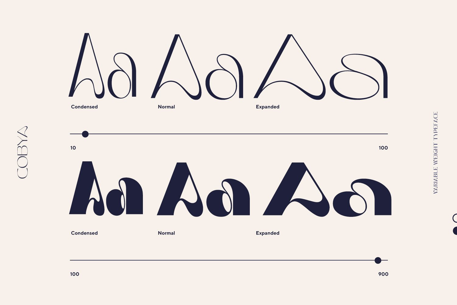 Cobya - Variable Weight Typeface preview image.