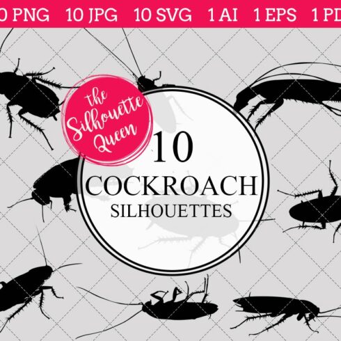 Cockroach Silhouette Clipart cover image.