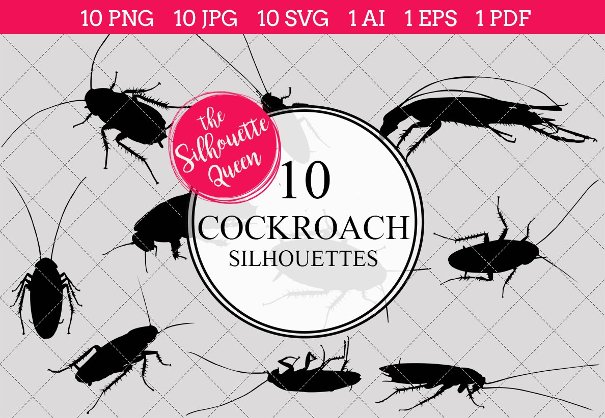 Cockroach Silhouette Clipart cover image.