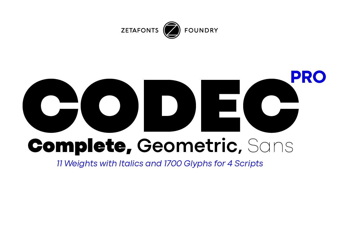 Codec Pro 22 fonts + 1 variable cover image.