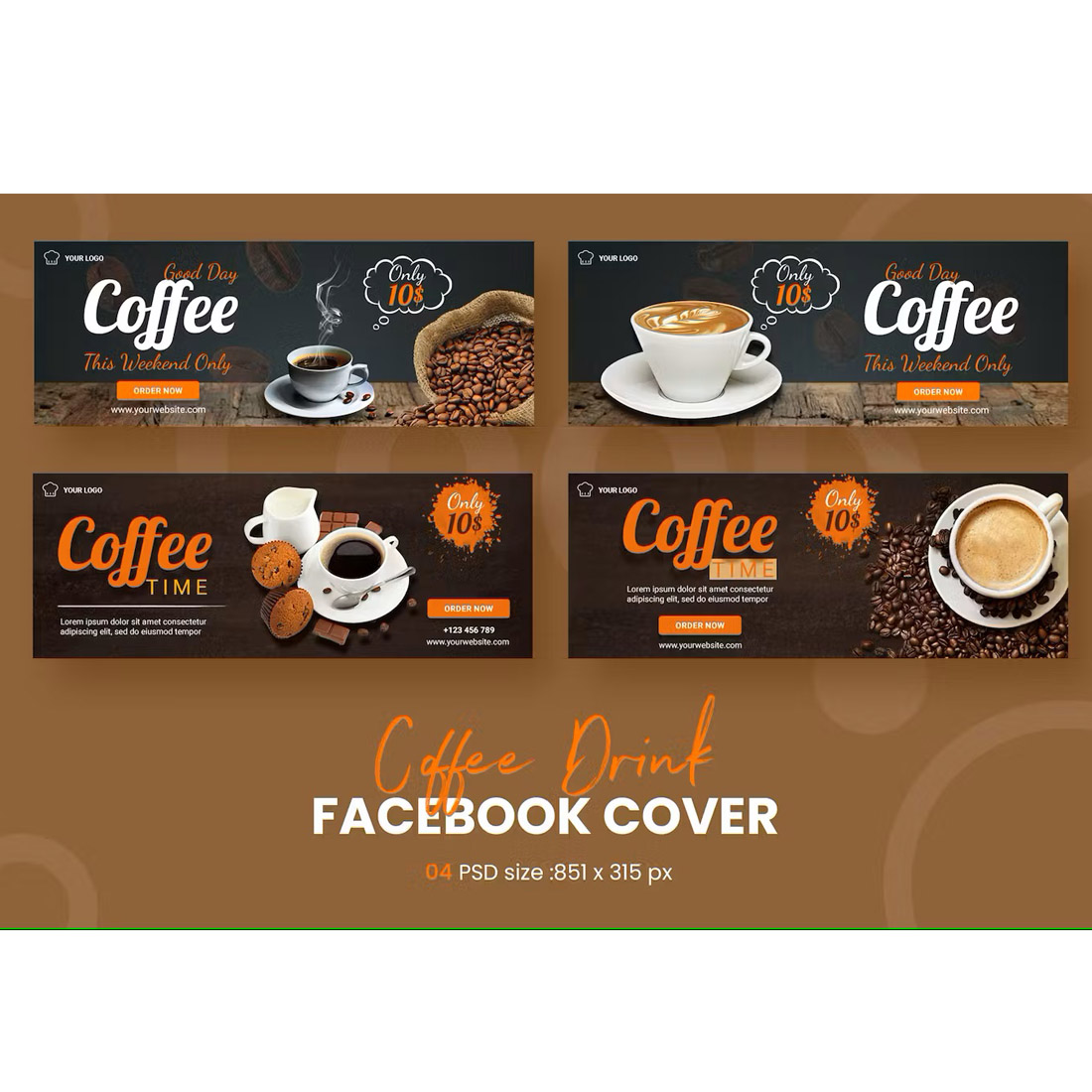 Coffea Drink Facebook Cover preview image.