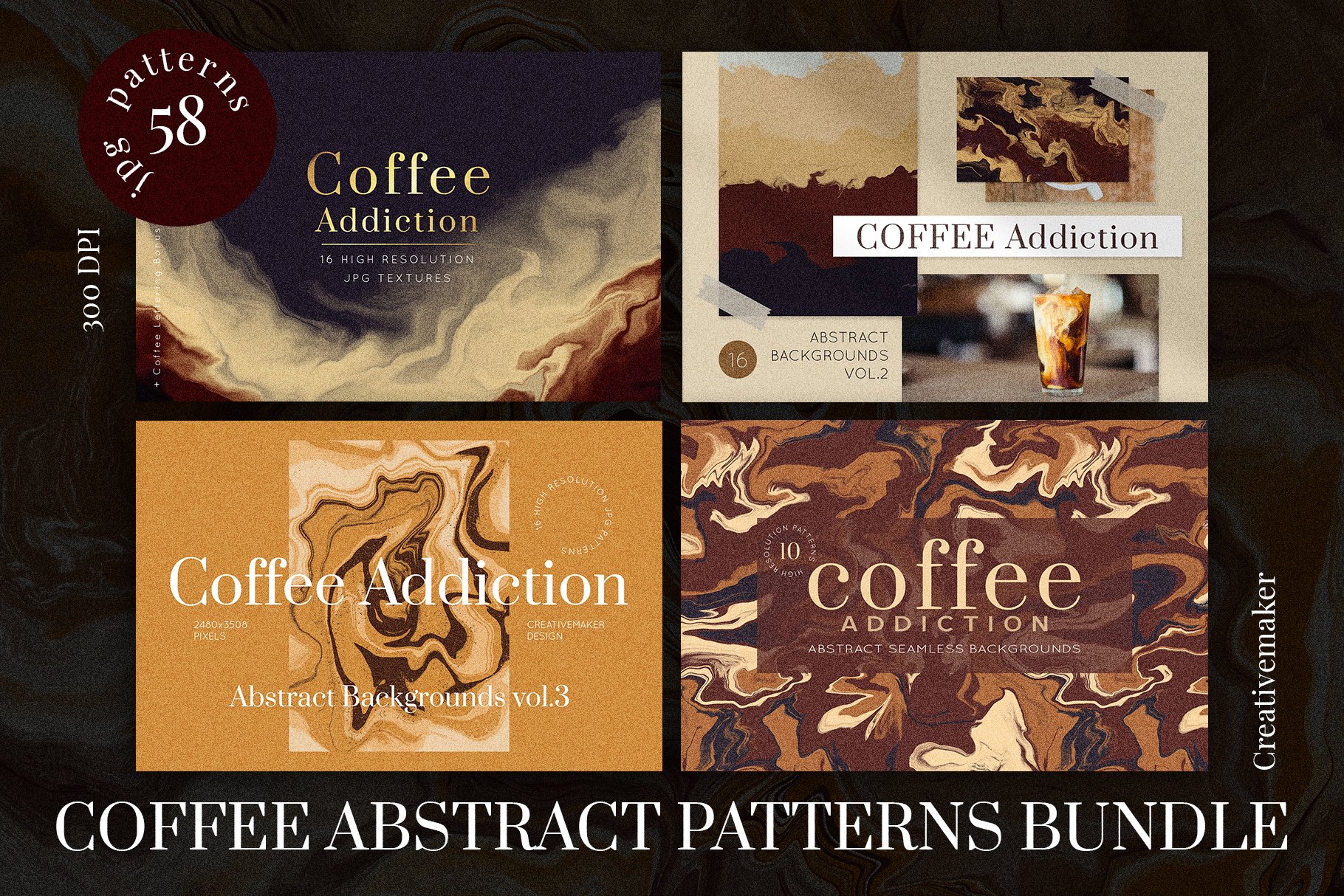 COFFEE ABSTRACT PATTERNS BUNDLE cover image.