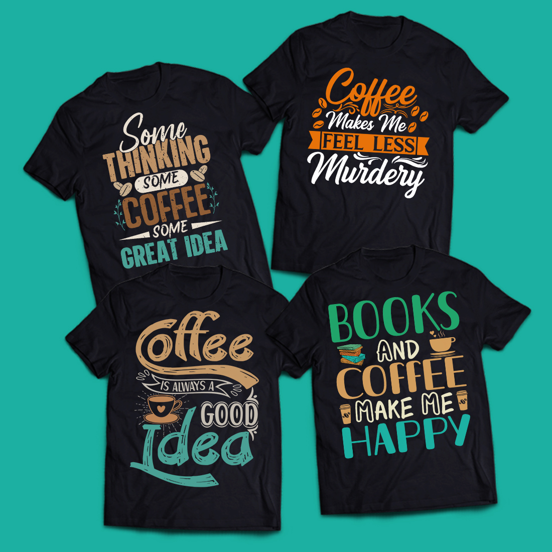 Coffee Typography T-shirt Design Bundle (Volume-1) preview image.