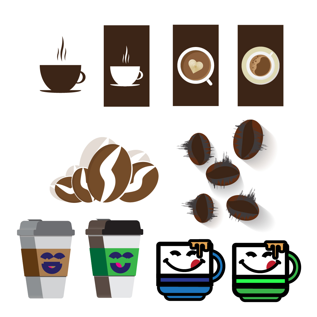 Set Color Coffee Icons preview image.