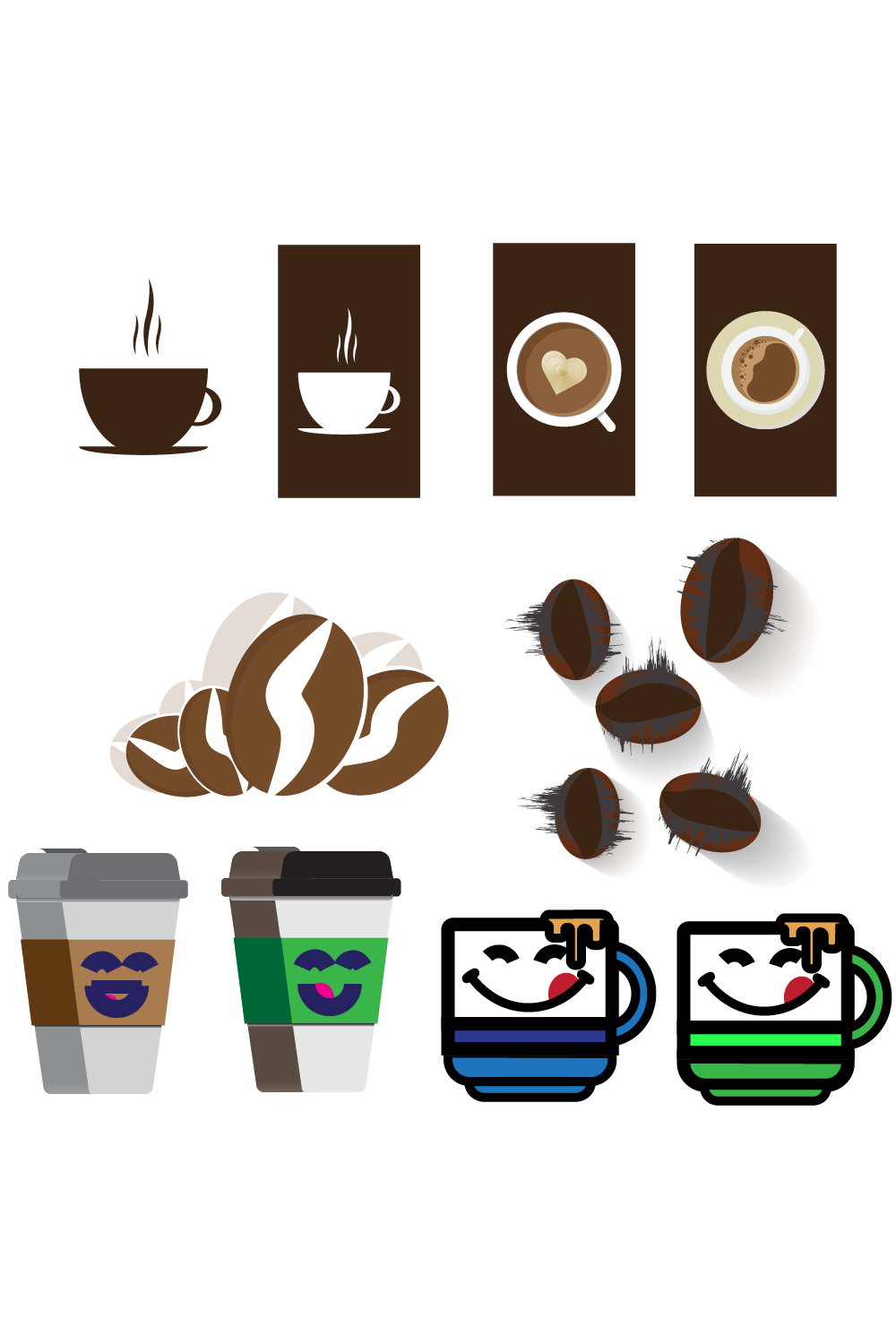 Set Color Coffee Icons pinterest preview image.