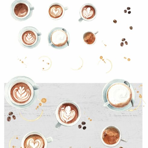 Watercolor COFFEE Clipart & Pattern cover image.