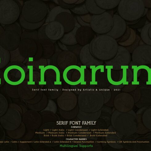 Coinarum - Serif font family cover image.
