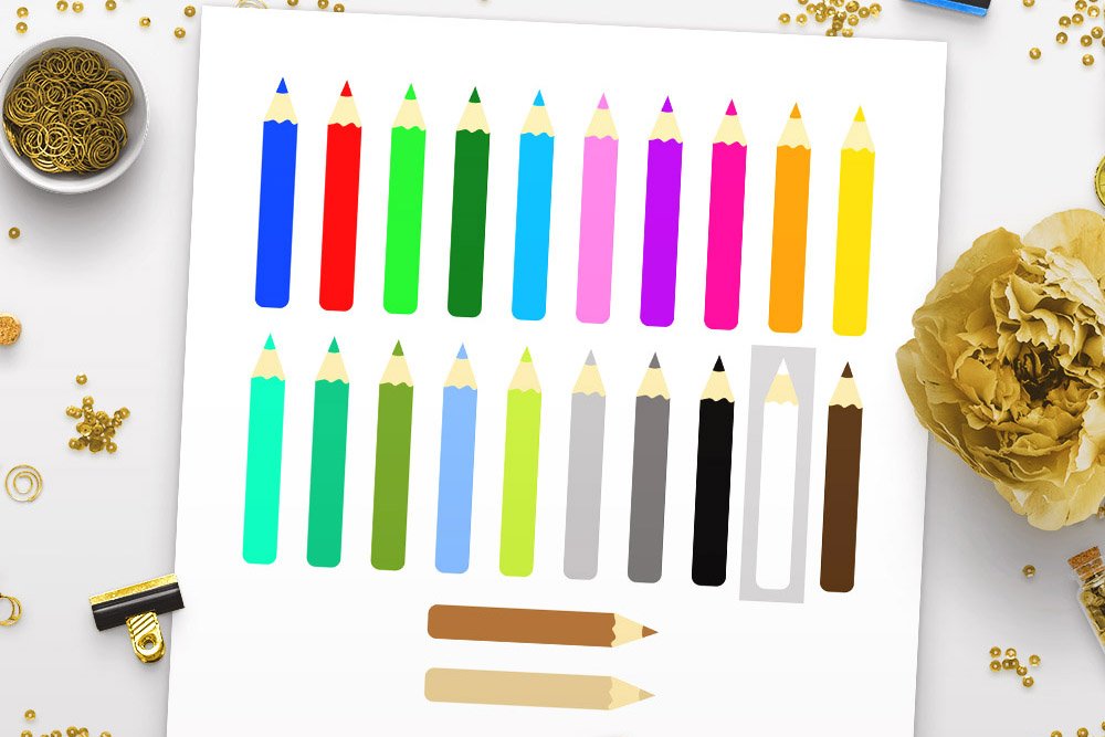 Colored Pencil Clipart preview image.