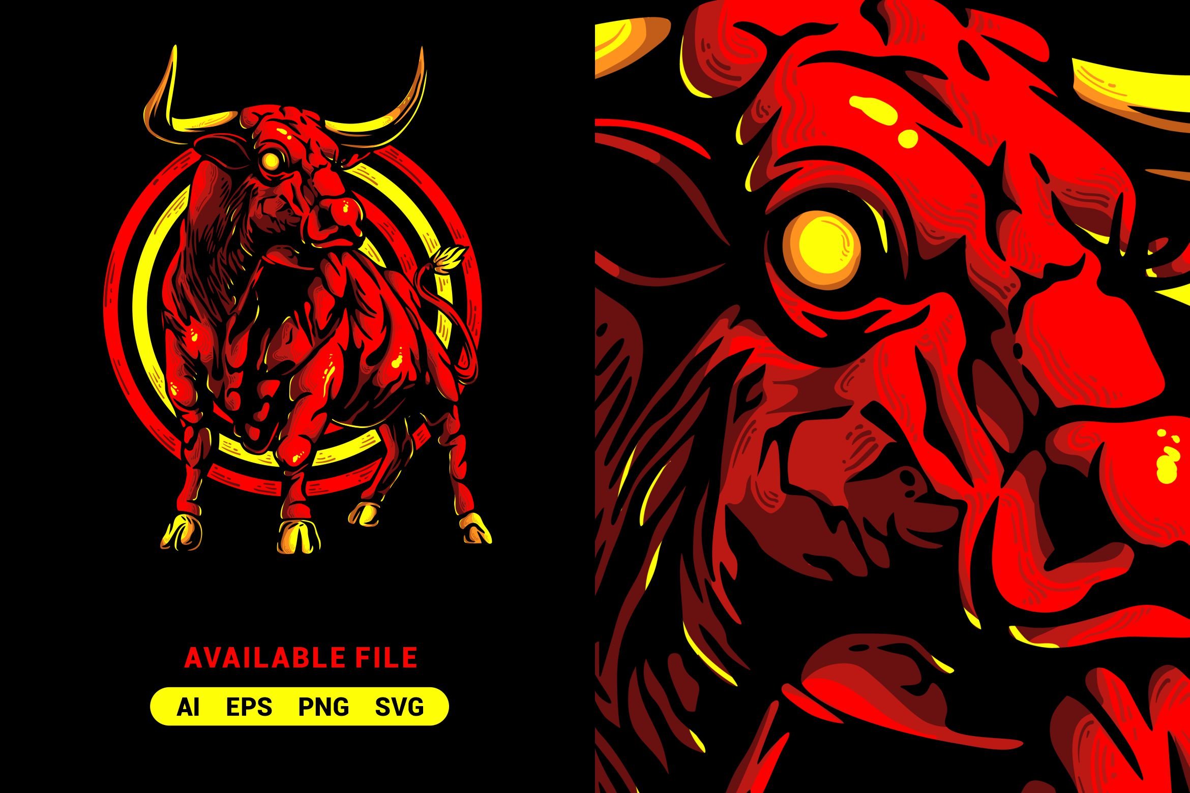 Cool Bull Vector Illustration cover image.