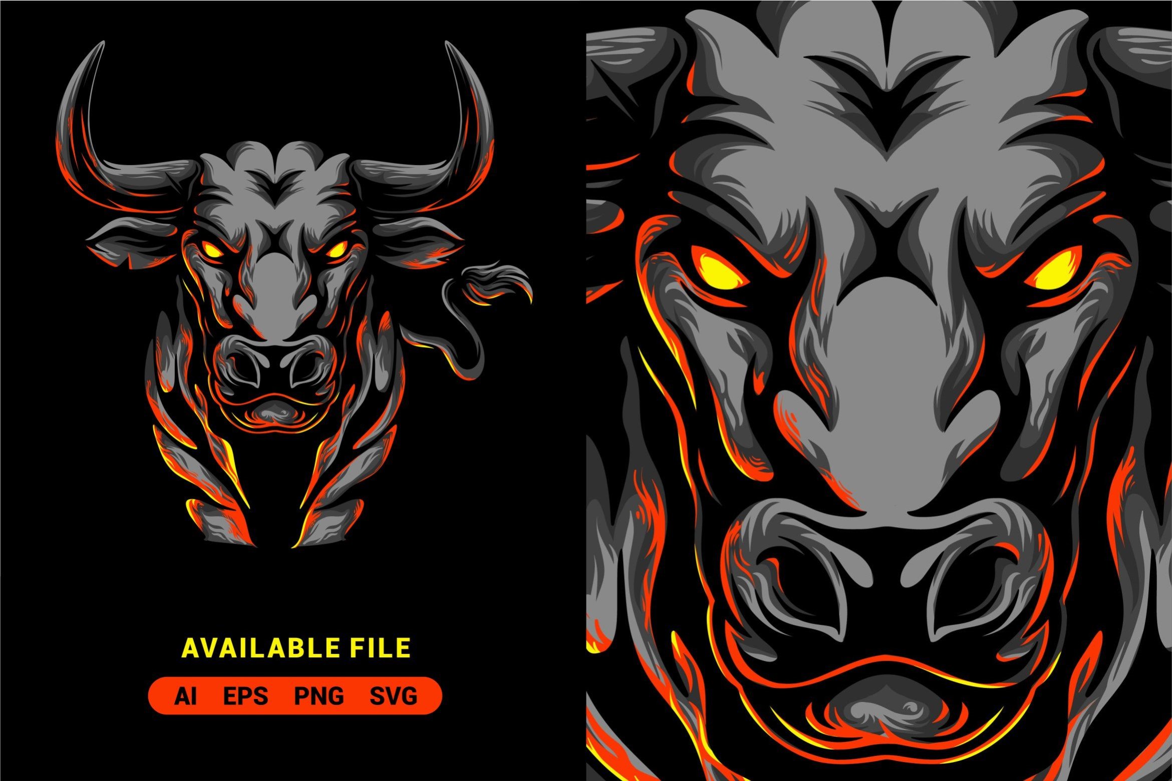 Bull Vector Illustration cover image.