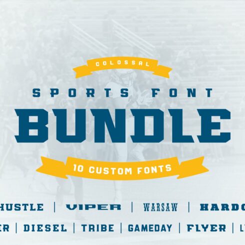 Colossal Sports Font Bundle cover image.